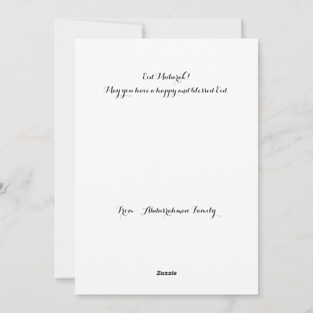 Flat Holiday Card (Back)