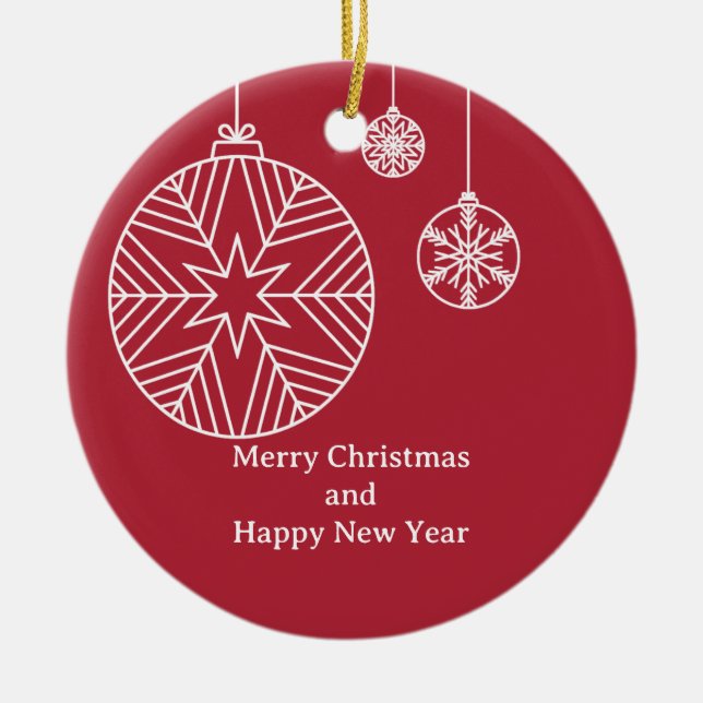 Flat Holiday Card Ceramic Tree Decoration (Front)