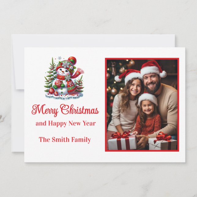 Flat Holiday Card Custom Photo (Front)