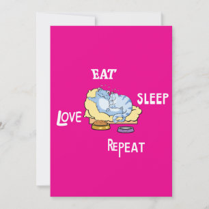 Flat Holiday Card Eat Sleep Love Repeat Cats