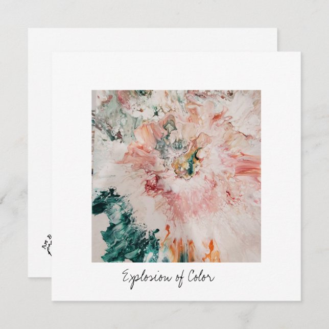 Flat Holiday Card Explosion of Colour square (Front/Back)