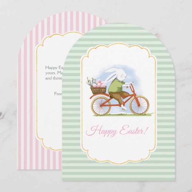 Flat Holiday Card "Happy Easter" . (Front/Back)