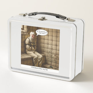 Flat Holiday Card Metal Lunch Box