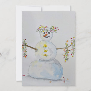Flat Holiday Card snowman