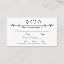 Flat Invitation Elegant Black Lace Wedding RSVP