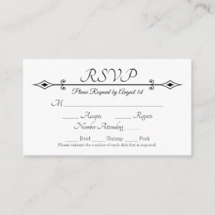 Flat Invitation Elegant Black Lace Wedding RSVP