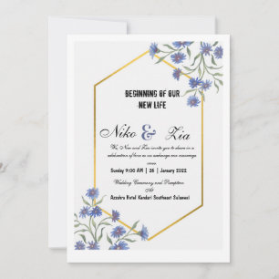 Flat Invitation, Size: 12.7 cm x 17.8 cm, Paper: M Invitation