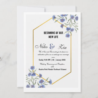 Flat Invitation, Size: 12.7 cm x 17.8 cm, Paper: M Invitation