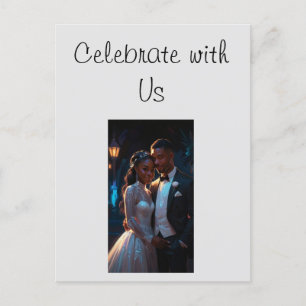 Flat Invitation, Size: 5" x 7" wedding Couple Postcard