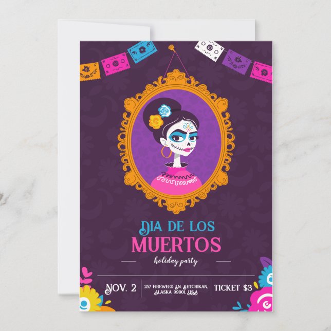 Flat invitation to the day of the dead (Front)