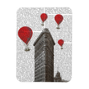Flat Iron Building and Red Hot Air Balloons Magnet
