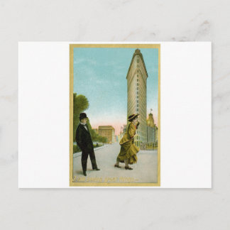 Flat Iron Building, New York Vintage Humour Card
