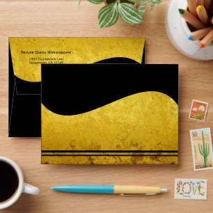 Flat Label Border - Wave gold 1 Envelope