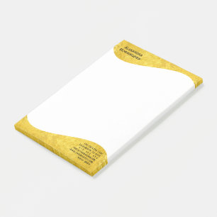 Flat Label Border - Wave gold 1 Post-it Notes