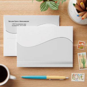 Flat Label Border - Wave grey gradient 1 Envelope