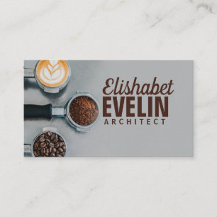 flat lay photography of coffee latte g65 business card