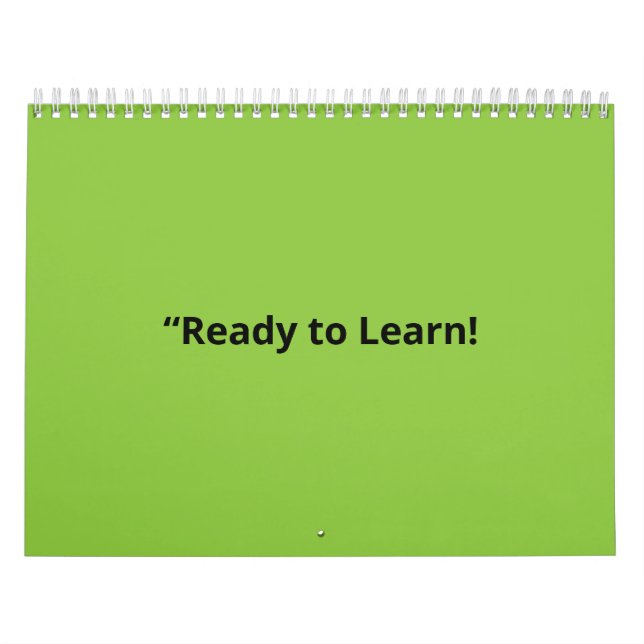Flat Lime Green Background – School Texture Calendar (Cover)