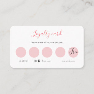 Flat Loyalty, white and pink Card