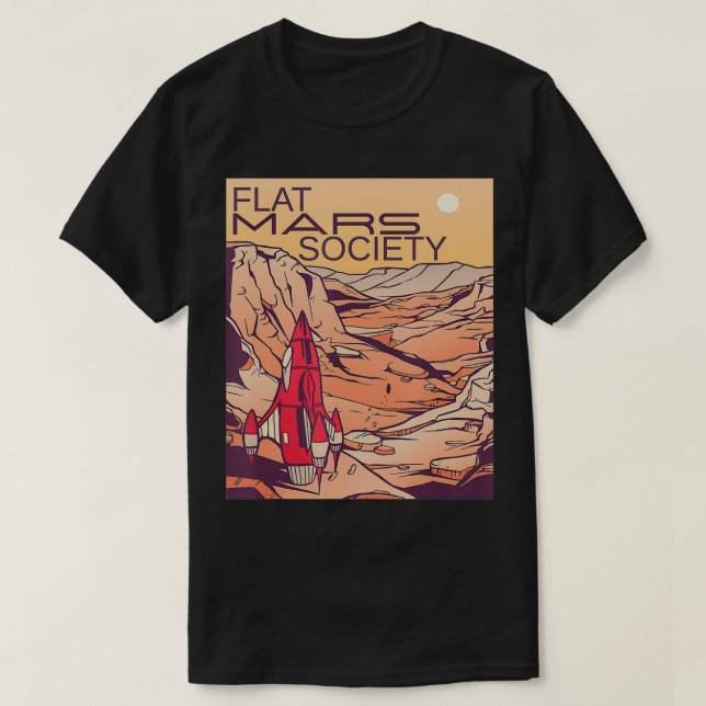 Flat Mars Society4  T-Shirt (Design Front)
