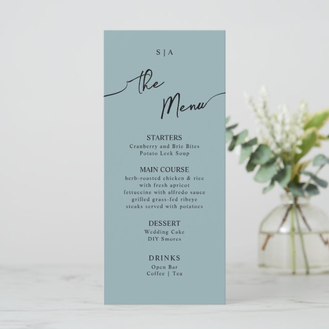 Flat Menu for Boho Wedding.  (Standing Front)