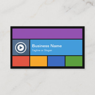 Flat Metro Style Design - Modern Colours Tiles Business Card