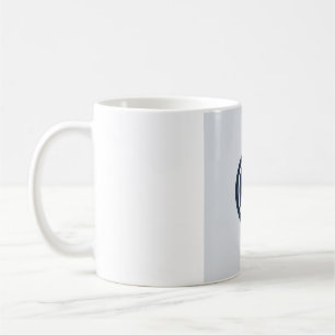 Flat Minimalist Moon Phase Mug - Deep Navy And Sil