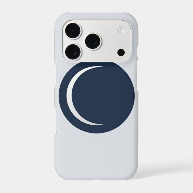Flat Minimalist Moon Phase Phone Case - Deep Navy  (Back)