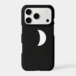 Flat Minimalist Moon Phase Phone Case - Monochrome