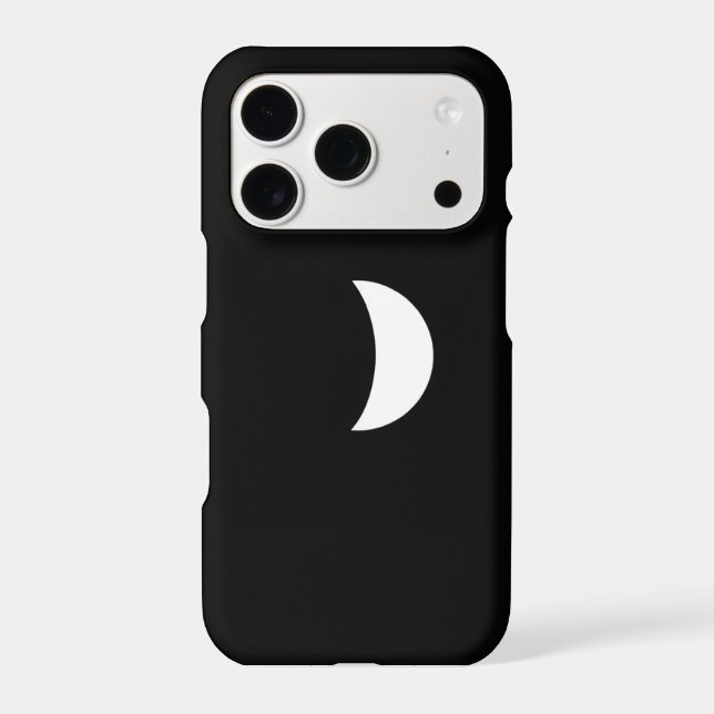 Flat Minimalist Moon Phase Phone Case - Monochrome (Back)