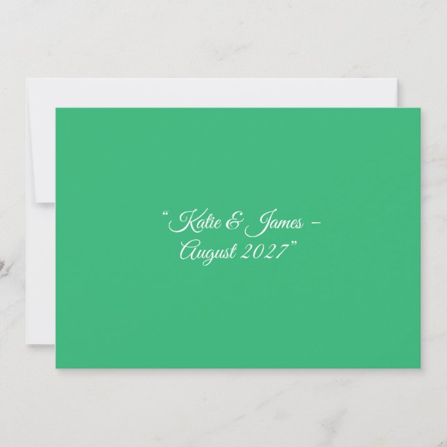 Flat Mint Green Background – Wedding Design Announcement (Front)