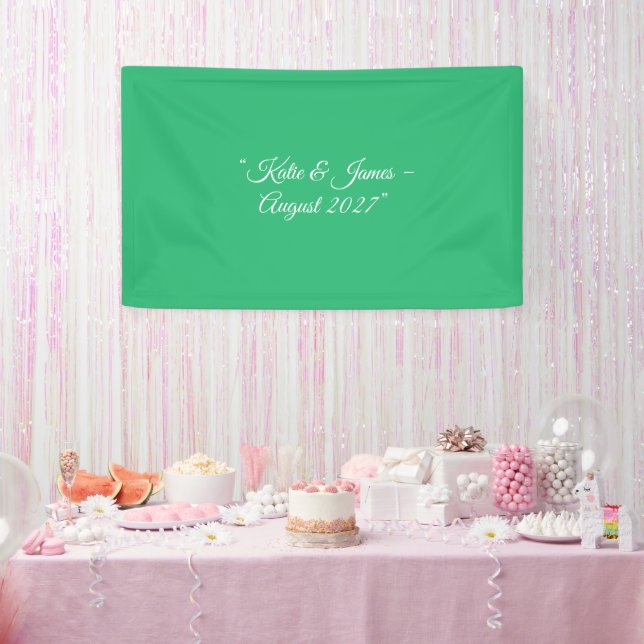 Flat Mint Green Background – Wedding Design Banner (Party)