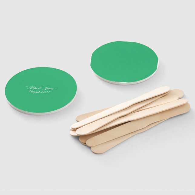 Flat Mint Green Background – Wedding Design Hand Fan (Non-assembled)