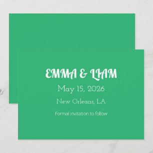 Flat Mint Green Background – Wedding Design Save The Date