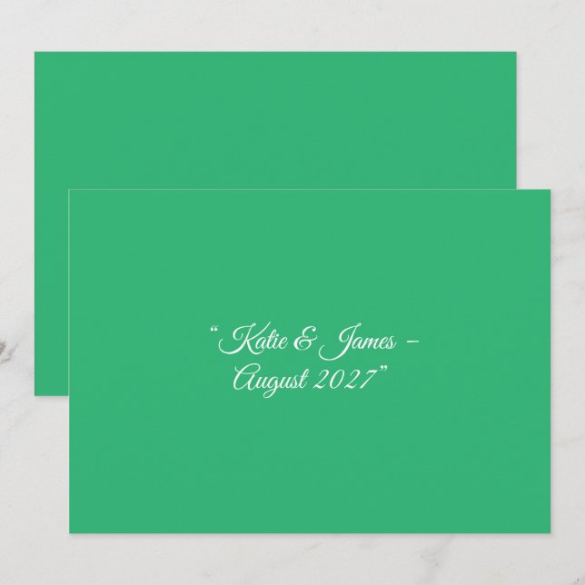Flat Mint Green Background – Wedding Design Save The Date (Front/Back)