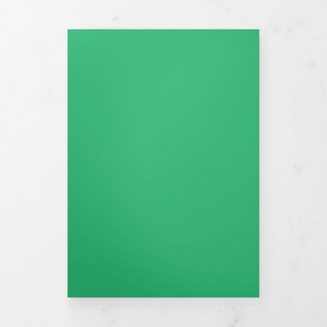 Flat Mint Green Background – Wedding Design Tri-Fold Card (Cover)