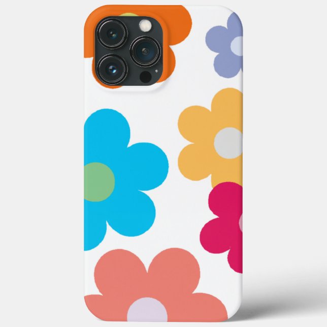 Flat Multi-Coloured Floral Pattern Case-Mate iPhone Case (Back)