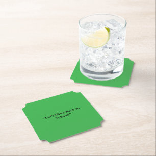 Flat Neon Green Background – School Texture Paper Coaster