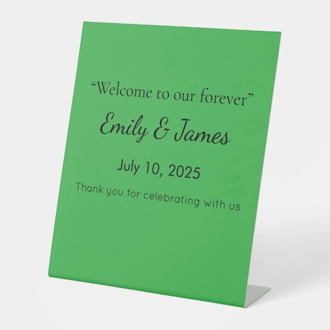 Flat Neon Green Background – School Texture Pedestal Sign (Front)