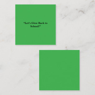 Flat Neon Green Background – School Texture Square Business Card