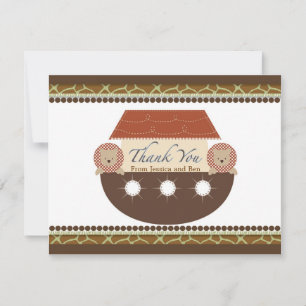 Flat Noah's Ark Thank You Card with Envelopes