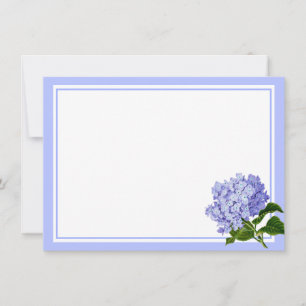 Flat Note Card-Blue Hydrangea Card
