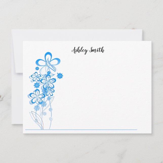 Flat Note Card-Flowers Card (Front)