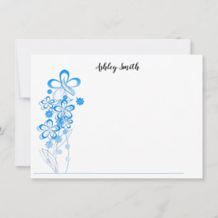 Flat Note Card-Flowers Card