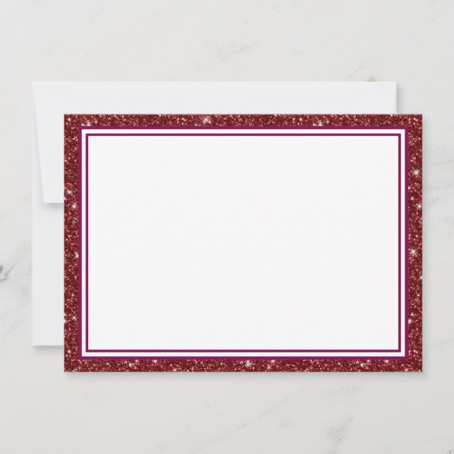 Flat Note Card-Glitter Border Card (Front)