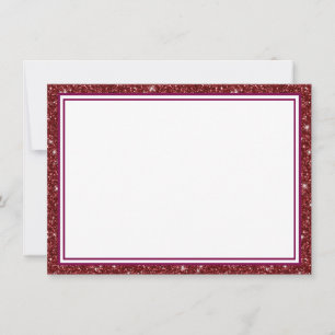 Flat Note Card-Glitter Border Card
