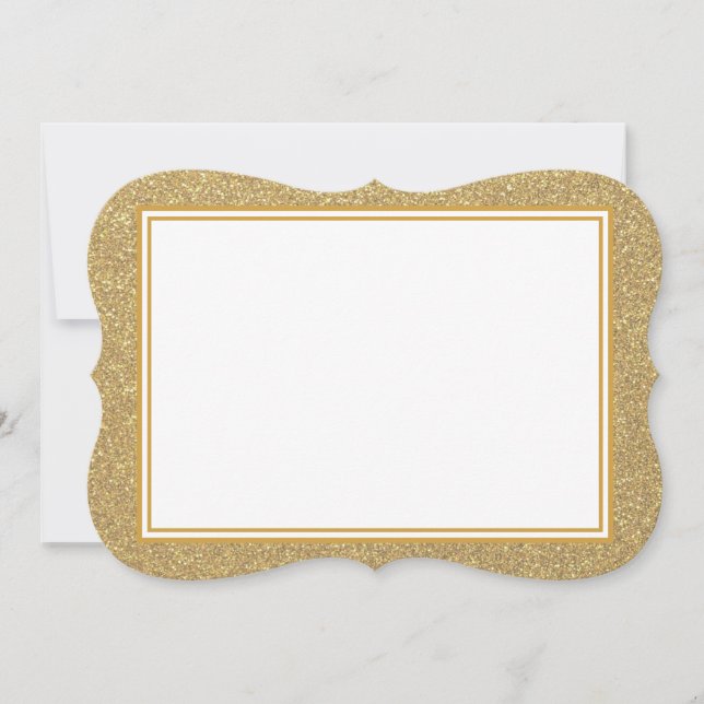 Flat Note Card-Gold Glitter Border Card (Front)