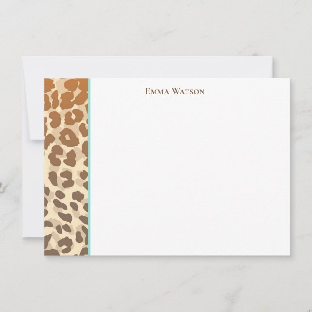 Flat Note Card-Leopard Print Card (Front)