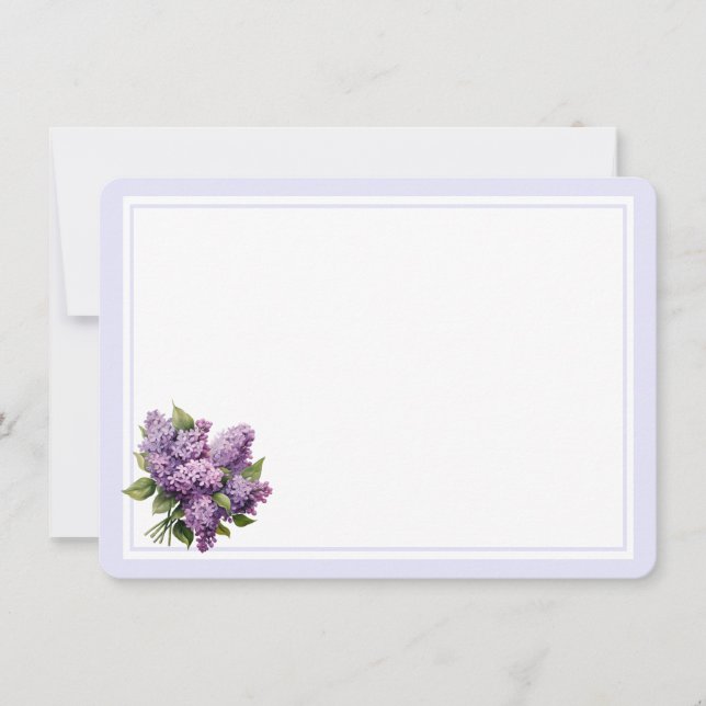 Flat Note Card-Lilacs Card (Front)