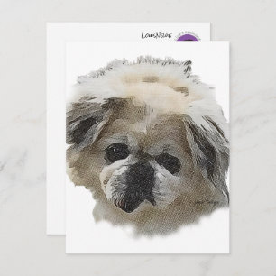 Flat Note Card Louis Newie the rescue Pekingese