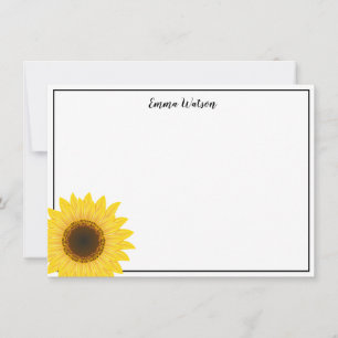 Flat Note Card-Sunflower Card